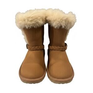 Girls The Children’s Place Faux Fur Lined Winter Boots Brown Size 2